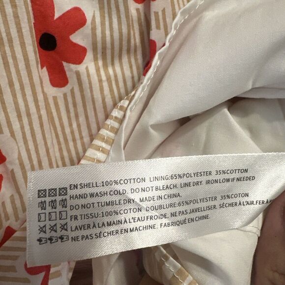 En Saison Poplin Tiered Ruffle Sleeve Short Dress Poppy Floral Print Size S - Picture 4 of 8